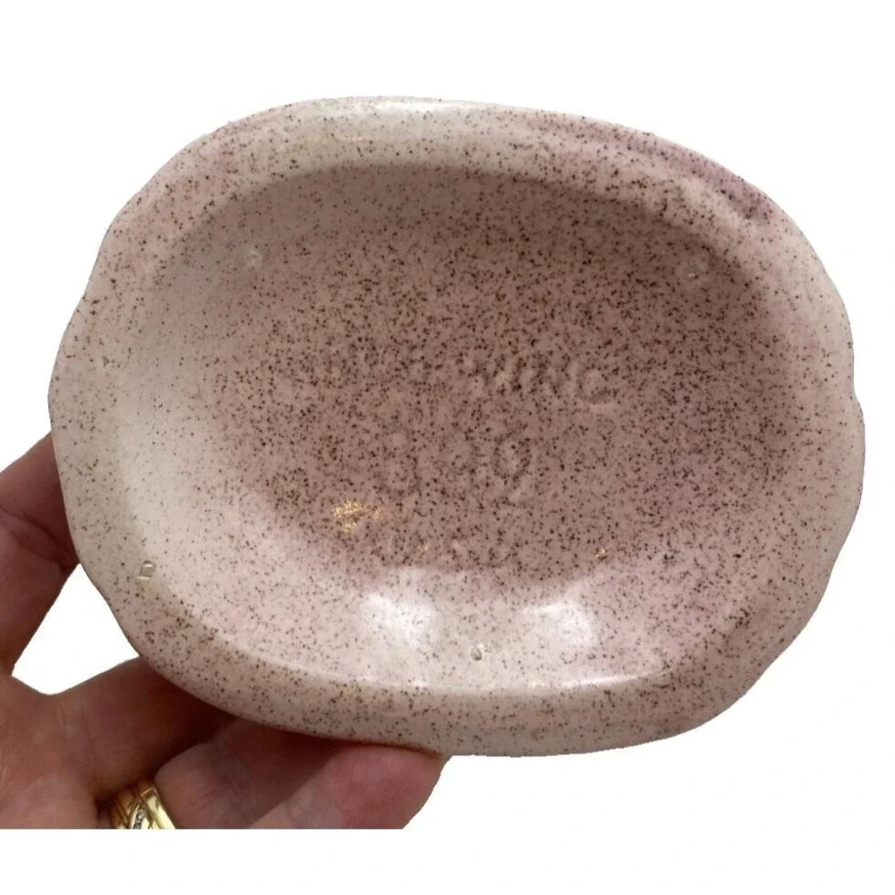 Red Wing Pottery Vase Shell Fan Pink Speckled Vintage No. 899 Lavender 7.5